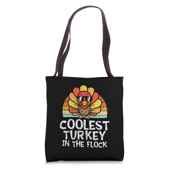 Coolest Turkey In The Flock Toddler Boys Thanksgiving Kids Tote