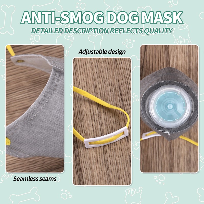 3pcs Adjustable Dog Gas Mask, New Creative Dog Puppy Face