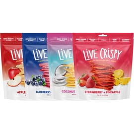 Live Crispy Fruit Chips - Pineapple-Powered Snack Packed with 100% Natural Fruit - Antioxidant-Rich, Vitamin-Packed Variety 4 Pack