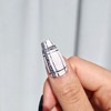 Rough check black handmade nail tip - long point /