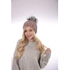 4sold Women's Pom Pom Warm Winter Natural Wool Alpaca Lining