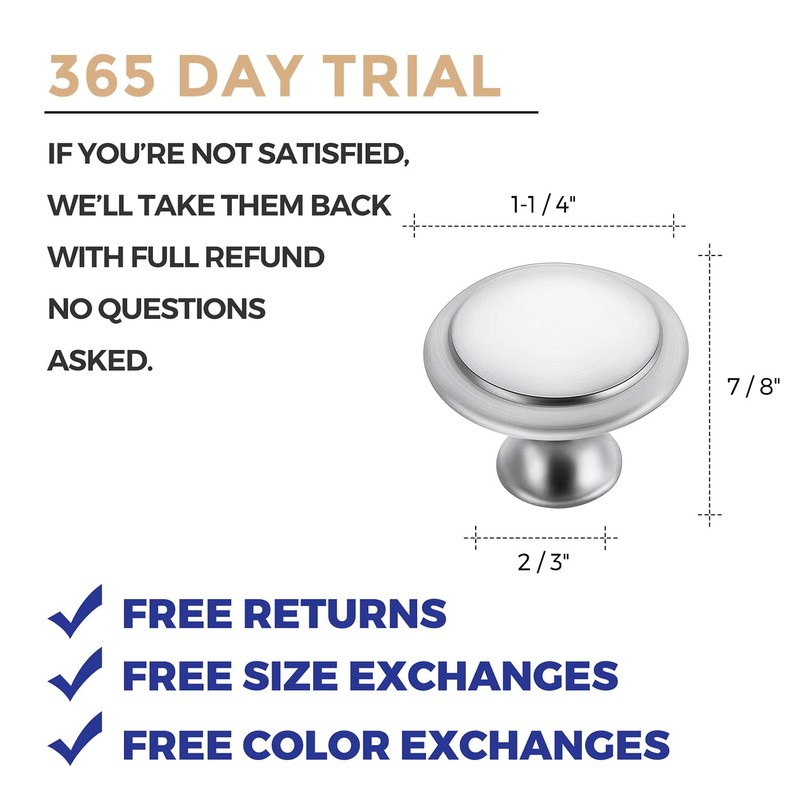 Ravinte 40 Pack Brushed Nickel Kitchen Cabinet Knobs 1-1/4 Inch