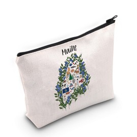 Maine State Map Gift Maine Favorites State Cosmetic Bag Maine Travel Gifts (Maine CA Bag)