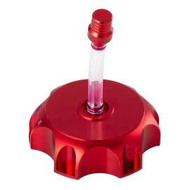 BELOMI CNC Motorcycle Gas Tank Cap, Aluminum Hexagonal Motorbike Fuel Tank Cover with Breather Valve, Motor Accessories for 50cc 70cc 90cc 110cc 125cc 140cc 150cc 160cc Dirt Pit Bike (Red)