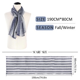 GoGou Men's Scarf Warm Scarf for Men Winter Scarf Cotton Linen Long Scarves Soft Mens Scarf For Autumn Winter（Lightblue）
