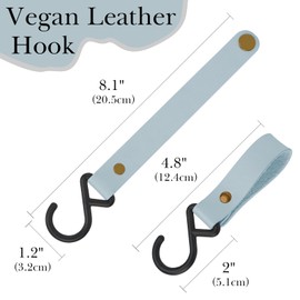 Linkidea Fence Hooks for Water Bottle Compatible with Owala FreeSip 24oz 32oz Vegan Leather S Shaped Hook Hanger for Sports Camping Pack of 4