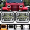 Unbranded Fit Jeep Wrangler YJ 1987-1995 Pair 5x7 7x6" LED