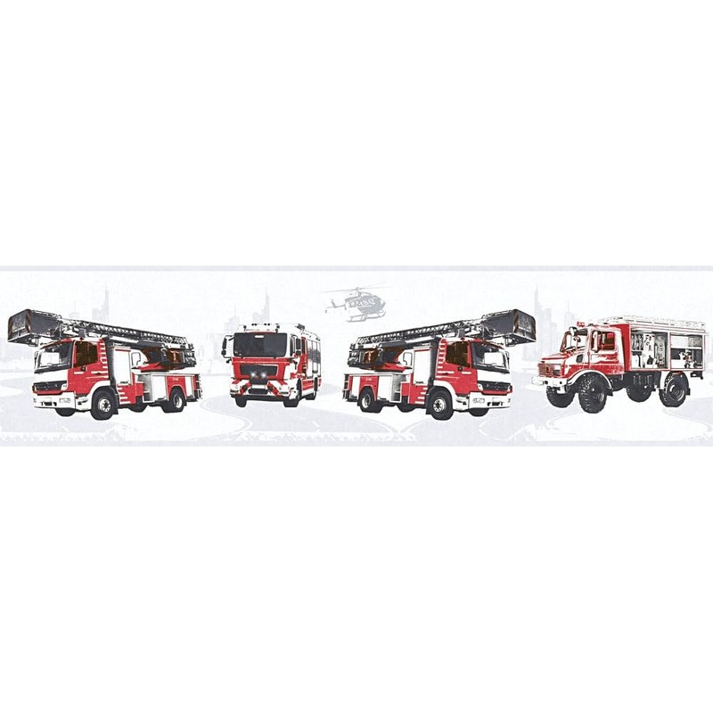 A.S. Création Border Wallpaper Border Fire Brigade Children's Room Grey