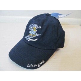 Life is Good Ponytail Skier Ball Cap Hat, Blue, 100% Cotton, One Size Adult