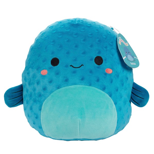 Squishmallows 10" Refalo The Blue Pufferfish - Officially Licensed Kellytoy Plush - Collectible Soft & Squishy Fish Stuffed Animal Toy - Add to Your Squad - Gift for Kids, Girls & Boys - 10 Inch
