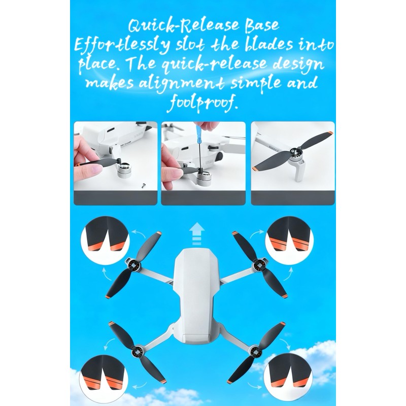 8Pcs Low-Noise Quick-Release Propellers for DJI Mini 2 / Mini
