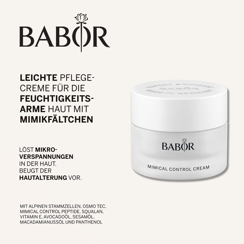 BABOR Classics Mimical Control Cream, Light Face Cream for Dry