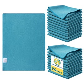 EXERMIL Microfiber Cleaning Cloths for House;Reusable Cleaning Towels Rags for Kitchen;Washable Lint Free,Streak Free,Non-Abrasive,Pack of 24;16"x12"