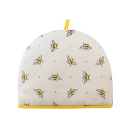 Tea Cosy Teapot Cover Warmer for Small Medium Large Tea Pot Cosies 2 Cup Insulated Novelty 35x27x3 cm Large Funny Gift Birthday Christmas Kitchen Home Gift Bumble Bees Social