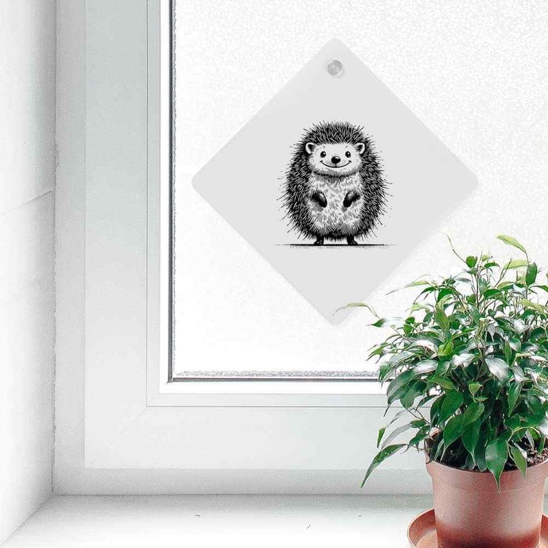 'Happy Baby Hedgehog' Suction Cup Car Window Sign (CG00028226)