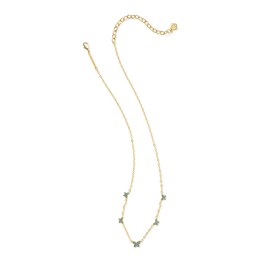 Kendra Scott 14k Gold-Plated Lillia Crystal Strand Necklace in Blue Green Crystal, Fashion Jewelry for Women