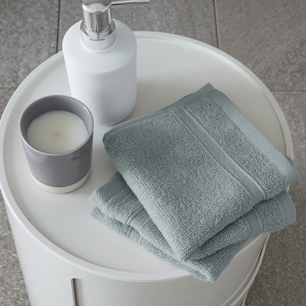 Catherine Lansfield Zero Twist Wash Cloth Soft and Absorbent Cotton 450gsm Sage Green