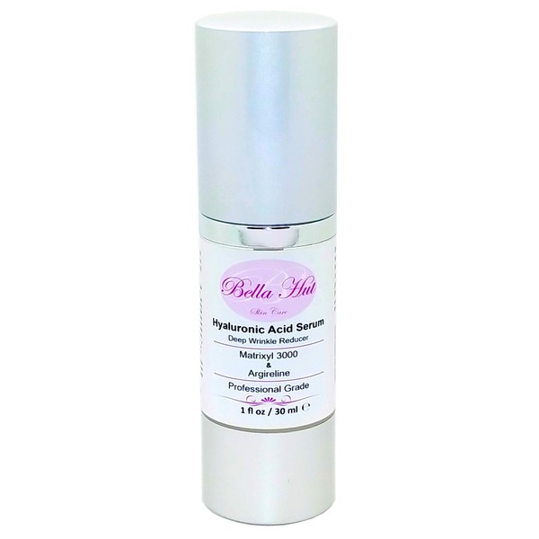 Bellahut Pure Hyaluronic Acid Face Serum w/ MATRIXYL3000 & Acetyl Hexapeptide-3 Builds collagen fights deep wrinkles and provides deep moisturizing (1 OZ 4 OZ 16 OZ 32 OZ 128 OZ) MADE IN USA (16 OZ)