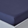 HOMESCAPES Navy Blue Deep Fitted Sheet (12”) King 200 TC
