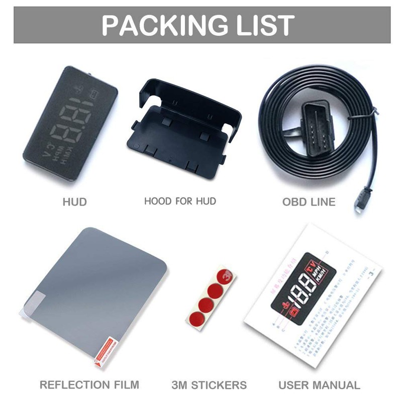 Car Head Up Display OBD2 II HUD Projector Speedometer RPM