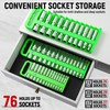 Reniteco Magnetic Socket Organizer Set, 3 Pcs Green Portable Heavy