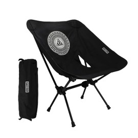 JFEIBLUE Folding Camping Backpacking Chair With Back-Rest, 240lbs Capacity,1000D Cordura breathable fabric， Compact Portable Lightweight Chair Suitable for hiking, fishing, Camping, Beach (Black)