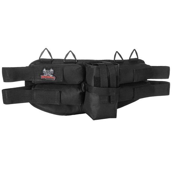 Maddog Entry Level Paintball Harness Pod Pack Belt with HPA CO2 Tank Holder Pouch - 4+1