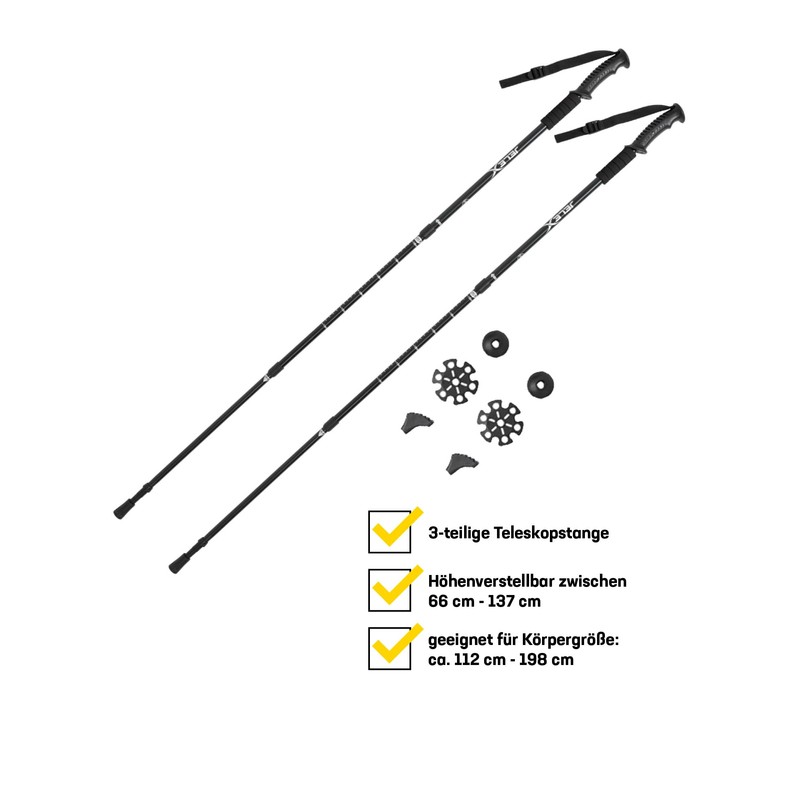 JELEX Nature Telescopic Walking Poles for Nordic Walking Adjustable Includes