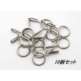 J-base Fuel Hose Band, Set of 10, Motorcycle, General Purpose, Stainless Steel (0.24 inch (6 mm)