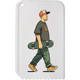 Azeeda 'Skateboarder Walking with Skateboard' Plastic Ice Scraper (IC00046182)