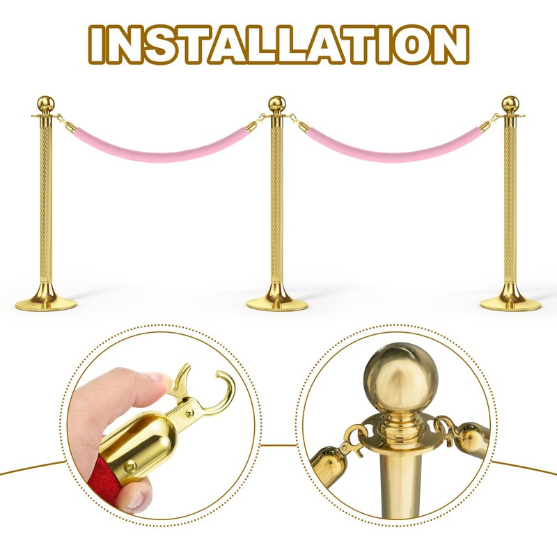 sourcing map Velvet Stanchion Rope 3.28 Ft/1 M, Barrier Rope