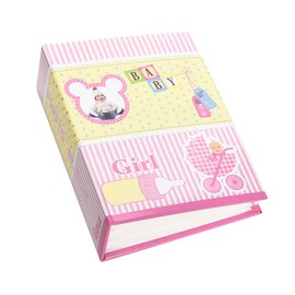 ARPAN Small Baby Photo Album 6x4 100 Photos, Slip In Photo Album with PVC Dust Jacket (Pink)