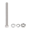 sourcing map M6 x 75mm Hex Head Screws Bolts, Nuts,