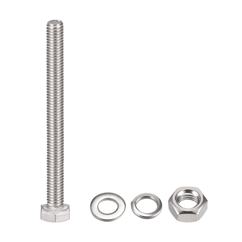 sourcing map M6 x 75mm Hex Head Screws Bolts, Nuts,