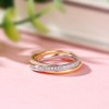 Jeulia Women's Ring, Simple, Silver, Silver, Cross Line Design, Everyday