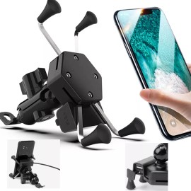TECNOLOGÍA INFINITA Base Soporte Porta Celular Para Moto/bicicleta Cargador Usb