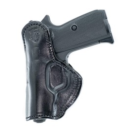Maxx Carry Inside The Waistband Leather Holster for Walther PK380. IWB Holster with Clip Conceal Carry. Black Right Hand.