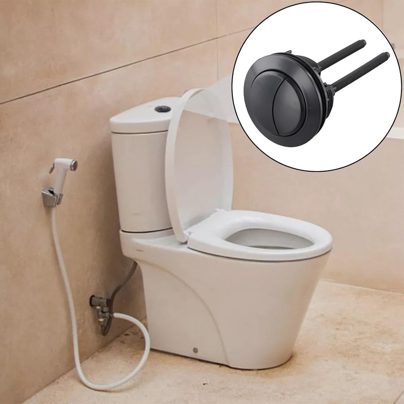 Lexziuo 1PCS Black Round Dual Flush Button - 38mm/48mm/58mm Universal