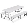 SEGAWE Folding Table Set w/2 Benches 6FT Camping Picnic Table