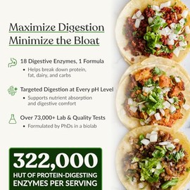 Bioptimizers Masszymes - Suplemento Completo de Enzimas Digestivas para la Salud Intestinal - Alivio de la Hinchazón para Hombres y Mujeres - Enzimas 