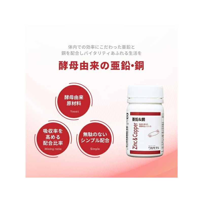 Wakasapuri Zinc & Copper, 30 Capsules, Balanced Blend of Natural