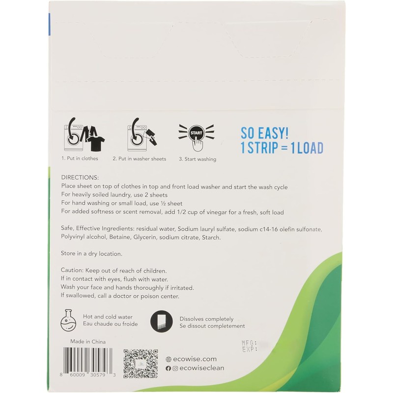 Laundry Detergent Sheets Eco-Friendly Strips, Concentrated Biodegradable Washer Sheets, Floral,