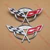 Truckemblems Pair Chrome Red For 1997-2004 C5 50TH Front Nose