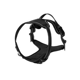 Azinoo Black No-Pull Dog Harness with 2 Leash Clips，Soft Padded Vest for Small Dog, Adjustable Reflective Dog Vest Easy to Put on and Take Off, Black Small