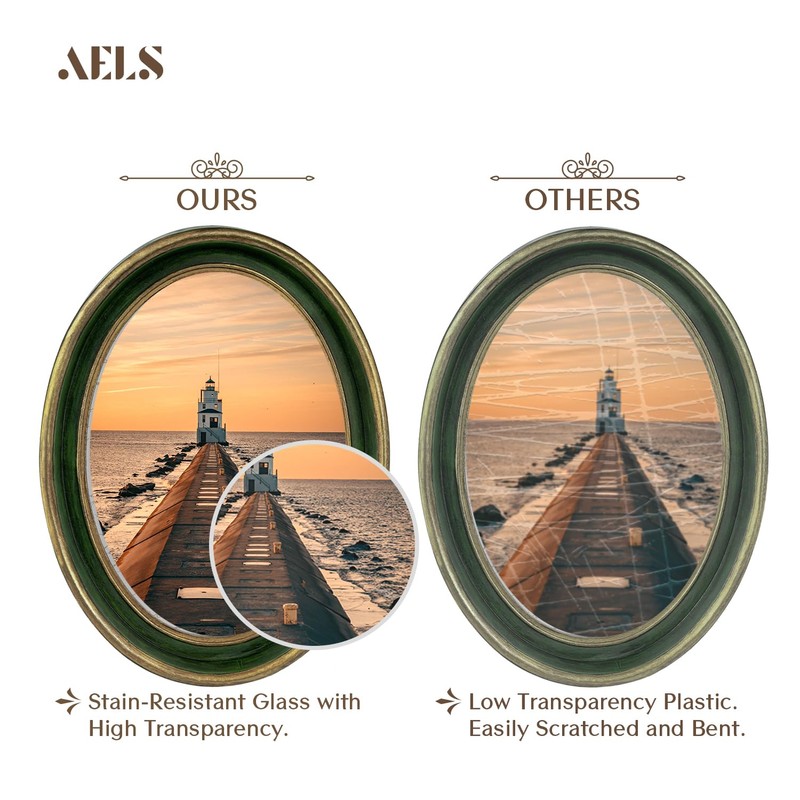 AELS 5x7 Inch Vintage Picture Frame, Elegant Antique Photo Frames