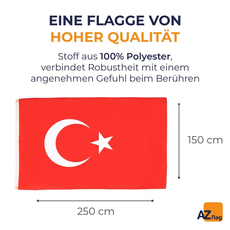 AZ FLAG - Flagge Türkei - 250x150 cm - Türkische