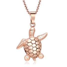 AIWENXI Sea Turtle Cremation Jewelry Urn Necklaces for Ashes Stainless Steel Marine Organism Memorial Keepsakes Gifts Ash Pendant Jewelry for Men Women