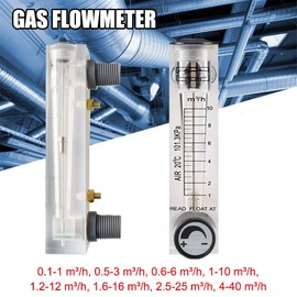 Air Gas Flowmeter, LZM-15T, 2.5-25 m3/h Flow Meter, Panel Air Gas Flow Type Flowmeter with Adjustable Control Valve for Gas/Oxygen/Air Flow Measuring