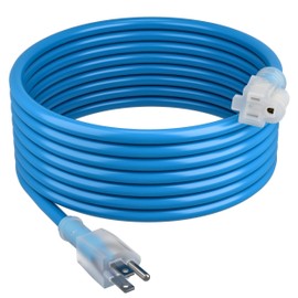 GearIT 14/3 Outdoor Extension Cord (100 Feet) 14 AWG Gauge - 3 Prong Plug - SJEOW Extreme Heavy Duty Cold Weather Indoor/Outdoor - Lighted LED Plug, Oil Water Weather Resistant - 100ft