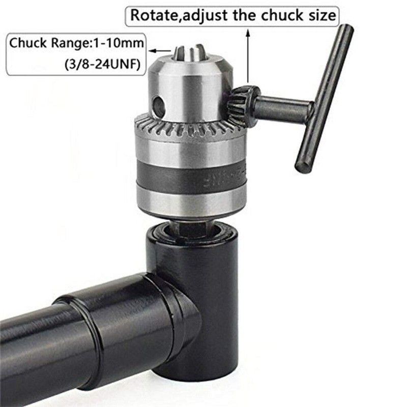 Toolstar Right Angle Drill Bit 1-10mm Right Angle Adapter Curved